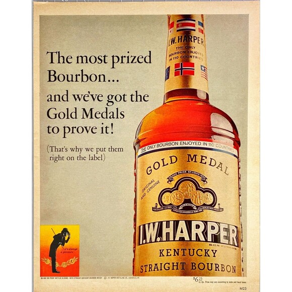 I.W.Harper Straight Bourbon "The Most Prized Bourbon" Vintage Print Ad 1968 - Picture 1 of 3